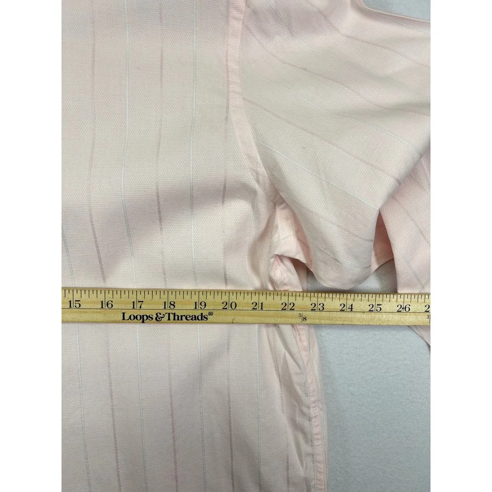 Preppy Banana Republic Mens Large Light Pink Striped‎ Cotton Button Down Shirt